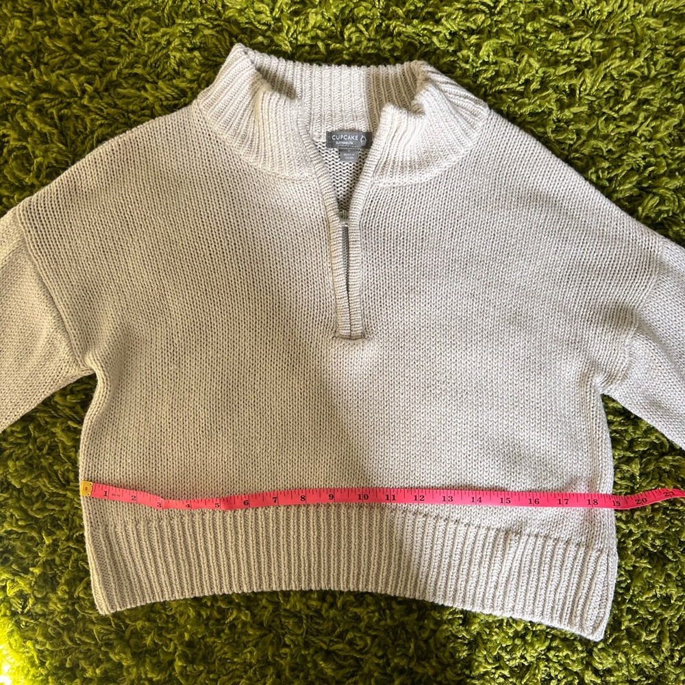 Francesca's Women's Cropped Knit Quarter-Zip Cardigan - Picture 3 of 7